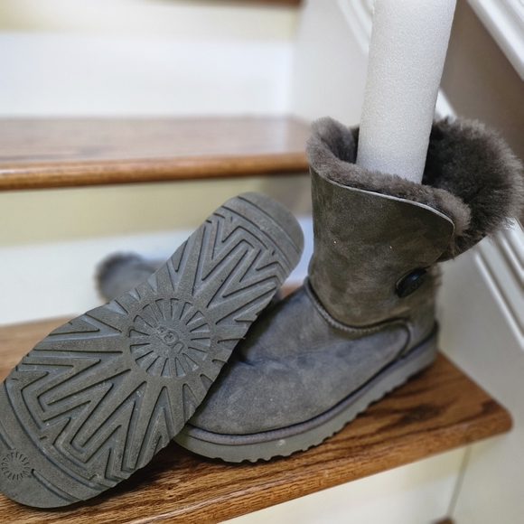 UGG Gray Ankle Boots with Fur Lining - Picture 1 of 1